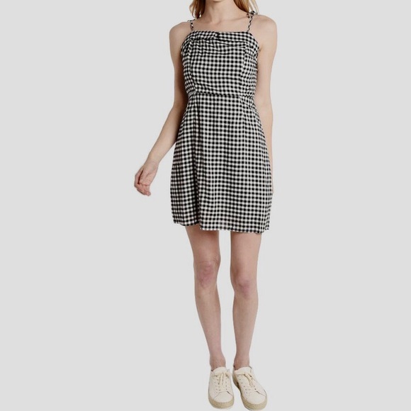 CUPCAKES AND CASHMERE GINGHAM MINI DRESS BLACK & WHITE CHECKERED MINI DRESS - Picture 5 of 16